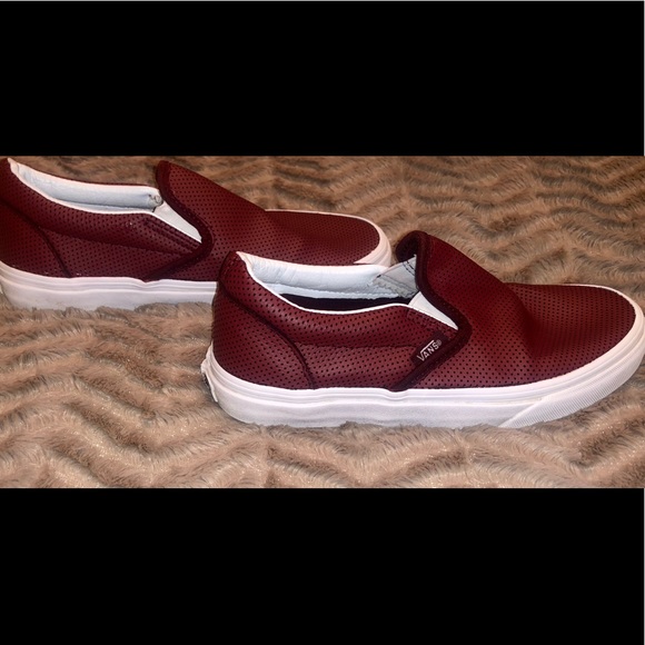 Maroon Leather Vans - Picture 2 of 3